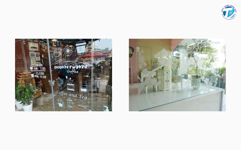 Decal dán kính trong suốt cho cửa hàng, showroom